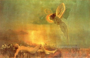  angel - Endymion en el monte Latmus paisaje angelical John Atkinson Grimshaw para niño